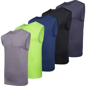 image:image5 Pack Mens Dry Fit Tank Tops Sleeveless Muscle Workout Gym Athletic ShirtRegular Size  Set H