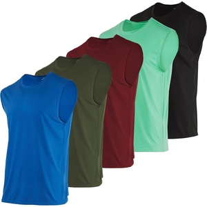 image:image5 Pack Mens Dry Fit Tank Tops Sleeveless Muscle Workout Gym Athletic ShirtRegular Size  Set I