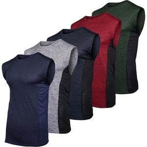 image:image5 Pack Mens Dry Fit Tank Tops Sleeveless Muscle Workout Gym Athletic ShirtRegular Size  Set J
