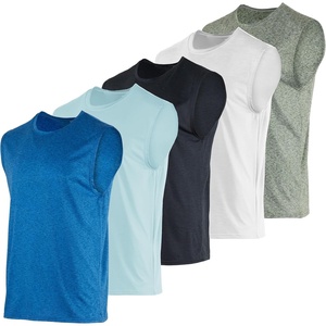 image:image5 Pack Mens Dry Fit Tank Tops Sleeveless Muscle Workout Gym Athletic ShirtRegular Size  Set L