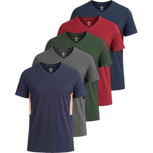 image:image5 Pack Mens Dry Fit V Neck Workout T Shirts Athletic Gym Fitness TeesSet 4