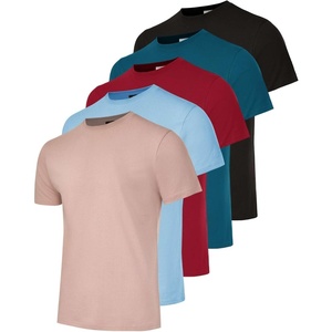 image:image5 Pack Mens T Shirts Crew Neck Short Sleeve Cotton Casual Workout Gym TeesSet 5
