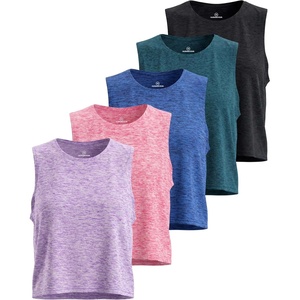 image:image5 Pack Womens Dry Fit Crop Tank Tops Sleeveless Athletic Workout Gym YogaSet 1