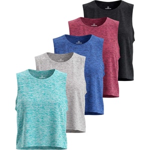 image:image5 Pack Womens Dry Fit Crop Tank Tops Sleeveless Athletic Workout Gym YogaSet 2