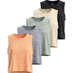 image:image5 Pack Womens Dry Fit Crop Tank Tops Sleeveless Athletic Workout Gym YogaSet 4