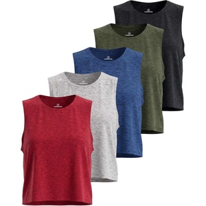 image:image5 Pack Womens Dry Fit Crop Tank Tops Sleeveless Athletic Workout Gym YogaSet 6