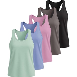 image:image5 Pack Womens Dry Fit Racerback Tank Tops Sleeveless Athletic Workout GymSet 2