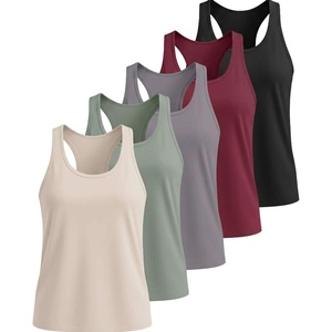 image:image5 Pack Womens Dry Fit Racerback Tank Tops Sleeveless Athletic Workout GymSet 6
