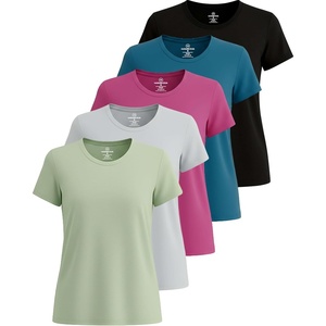 image:image5 Pack Womens Dry Fit Workout Tops Crew Neck T Shirts Athletic Gym TeesSet 13