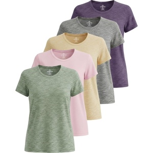 image:image5 Pack Womens Dry Fit Workout Tops Crew Neck T Shirts Athletic Gym TeesSet 14