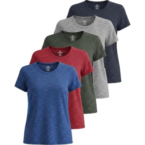 image:image5 Pack Womens Dry Fit Workout Tops Crew Neck T Shirts Athletic Gym TeesSet 3