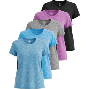 image:image5 Pack Womens Dry Fit Workout Tops Crew Neck T Shirts Athletic Gym TeesSet 4