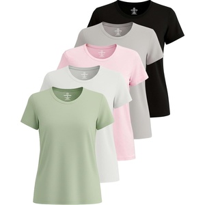 image:image5 Pack Womens Dry Fit Workout Tops Crew Neck T Shirts Athletic Gym TeesSet 9