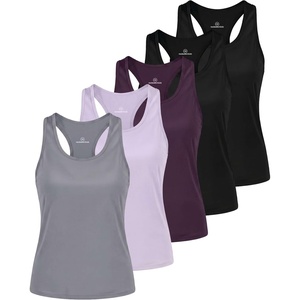 image:image5 Pack Womens Racerback Crop Tank Tops Dry Fit Workout Athletic Gym YogaSolid Black  Solid Black  Solid Plum Perfect  Solid Orchid Petal  Solid Ultimate Grey
