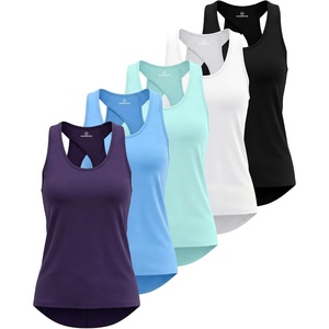 image:image5 Pack Womens Tank Tops Open Back Workout Shirts Athletic Gym Running YogaSet 8