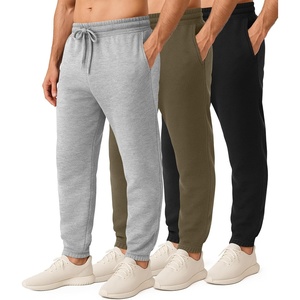 image:imageReal Essentials 3 Pack Mens Cotton Fleece Jogger Sweatpants  Casual Comfy Athletic Pants with Pockets Big amp TallSet 2