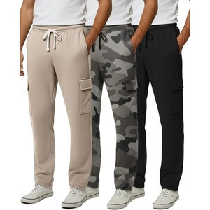 image:imageReal Essentials 3 Pack Mens Tech Fleece Open Bottom Cargo Sweatpants with Pockets Available in Big amp TallSet 4