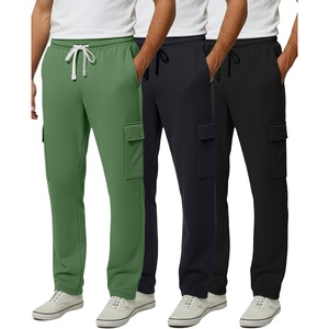 image:imageReal Essentials 3 Pack Mens Tech Fleece Open Bottom Cargo Sweatpants with Pockets Available in Big amp TallSet 5