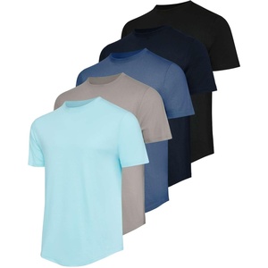 image:imageReal Essentials 5 Pack Mens Cotton Hipster Curved Hem Droptail Tee  Premium Longline TShirts with Long Tail Drop CutSet 5