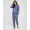 image:image2 Pack Womens Pajama Sets Long Sleeve Sleepwear Comfy Cute Loungewear PJSet D Blue  Charcoal