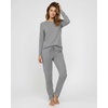 image:image2 Pack Womens Pajama Sets Long Sleeve Sleepwear Comfy Cute Loungewear PJSet E Purple  Black