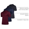 image:image3 Pack Mens Dry Fit Short Sleeve Hoodies Shirts Athletic Workout GymSet 1