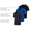 image:image3 Pack Mens Dry Fit Short Sleeve Hoodies Shirts Athletic Workout GymSet 12