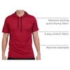 image:image3 Pack Mens Dry Fit Short Sleeve Hoodies Shirts Athletic Workout GymSet 9