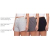 image:image3 Pack Womens Fleece Athletic Sweat Shorts Casual Lounge Pajama PJ PocketsSolid Black  Charcoal Heather  Grey Heather