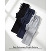 image:image3 Pack Womens Fleece Sweatpants Open Bottom Lounge Sweats Workout PocketsSet 2