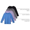 image:image4 Pack Girls Dry Fit Long Sleeve Shirts Athletic Activewear Teens Tops TeeSet 10