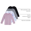 image:image4 Pack Girls Dry Fit Long Sleeve Shirts Athletic Activewear Teens Tops TeeSet 2
