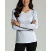 image:image4 Pack Womens Dry Fit Long Sleeve V Neck Tops Workout Athletic Tees ShirtsSet 4