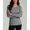 image:image4 Pack Womens Dry Fit Long Sleeve V Neck Tops Workout Athletic Tees ShirtsSet 7