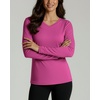 image:image4 Pack Womens Dry Fit Long Sleeve V Neck Tops Workout Athletic Tees ShirtsSet 9