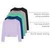 image:image5 Pack Womens Dry Fit Long Sleeve Crop Tops Workout Athletic Crew Neck TeeSet 11