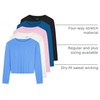image:image5 Pack Womens Dry Fit Long Sleeve Crop Tops Workout Athletic Crew Neck TeeSet 12