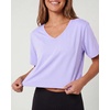 image:image5 Pack Womens V Neck Crop Tops Short Sleeve Athletic Workout Gym T ShirtsSet 4