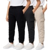 image:image3 Pack Boys Cotton Cargo Fleece Joggers Sweatpants Pockets Athletic KidsSet 1