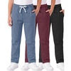 image:image3 Pack Boys Fleece Sweatpants Open Bottom Athletic Pockets Kids TeenSet 2