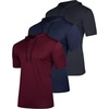 image:image3 Pack Mens Dry Fit Short Sleeve Hoodies Shirts Athletic Workout GymSet 1