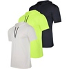 image:image3 Pack Mens Dry Fit Short Sleeve Hoodies Shirts Athletic Workout GymSet 10