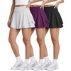 image:image3 Pack Womens Skorts Athletic Tennis Golf Flowy Skirt Mini Shorts PocketsSet 1