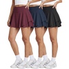 image:image3 Pack Womens Skorts Athletic Tennis Golf Flowy Skirt Mini Shorts PocketsSet 10