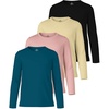 image:image4 Pack Girls Dry Fit Long Sleeve Shirts Athletic Activewear Teens Tops TeeSet 9