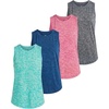 image:image4 Pack Girls Dry Fit Tank Tops Sleeveless Athletic Kids Teens Tween TanksSet 2