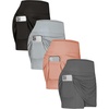 image:image4 Pack Womens High Waisted Skorts with Pockets Tennis Golf Athletic SkirtsSet 8