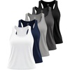 image:image5 Pack Womens Dry Fit Tank Tops Sleeveless Athletic Workout Gym YogaSet 16