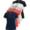 image:image5 Pack Womens Dry Fit Workout Shirts Mesh Insert Athletic Gym Yoga TopsSet 1
