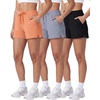 image:imageReal Essentials 3 Pack Womens Athletic Running Shorts  Hiking Gym Yoga Workout Casual Lounge with Pockets Plus AvailableSet 1